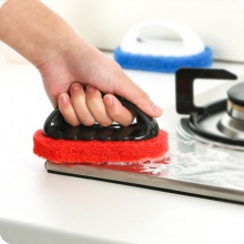 厨房强力去污带手柄海绵底清洁刷 浴室浴缸刷海绵擦瓷砖擦 2个